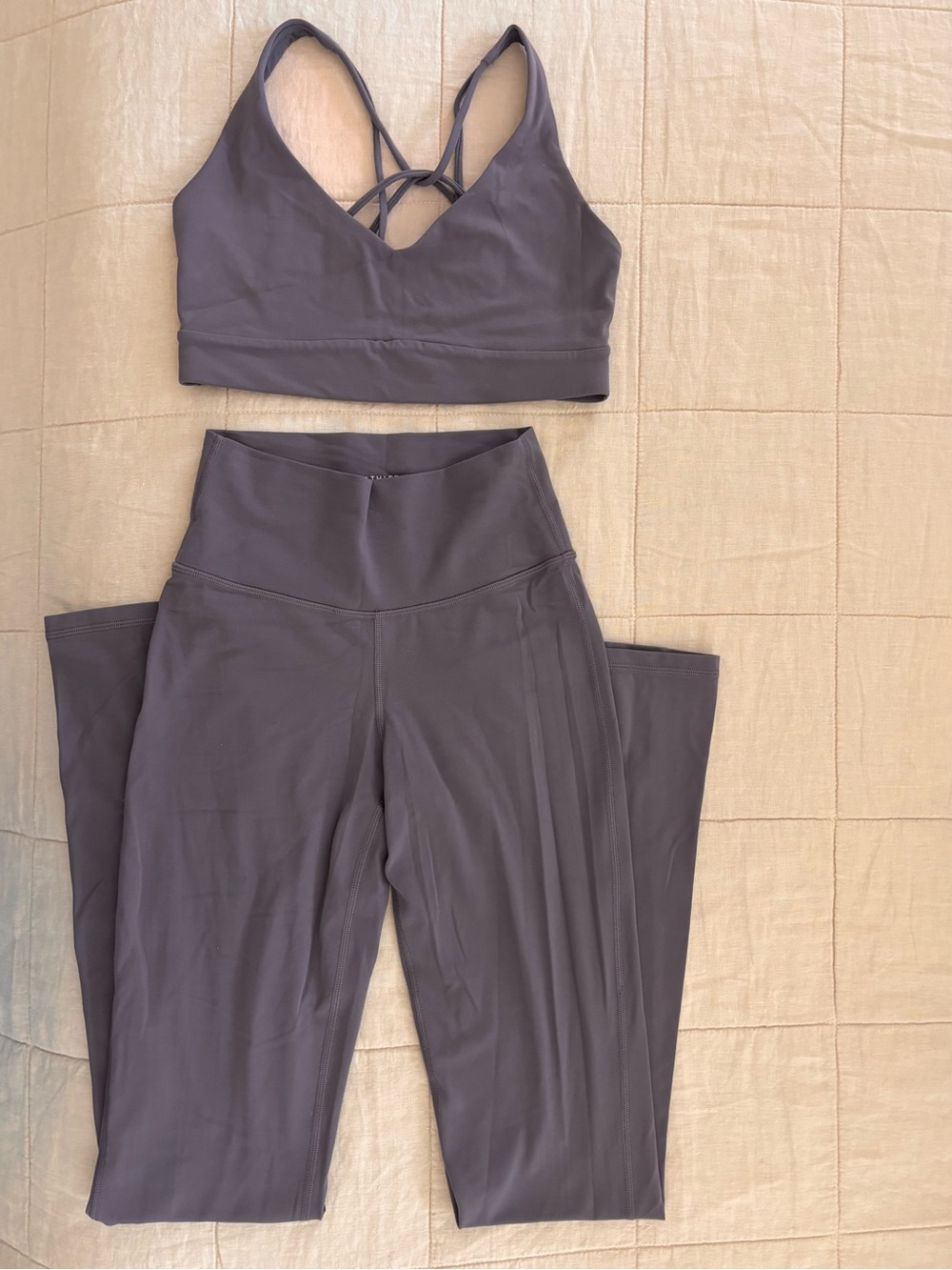 Athleta Sports Bra and Flare Leggings Set